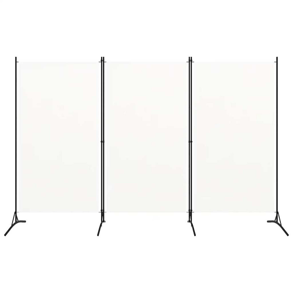 RAUMTEILER 3-teilig Creme 260/180 Cm Stoff - Weiß, Textil (260/180/1cm) - vidaXL