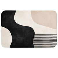 KÚPEĽŇOVÁ PREDLOŽKA Abstraktné - Japonské - Béžové - Moderné 90x60 cm - čierna/béžová, textil/plast (90/60cm) - OnlyWow