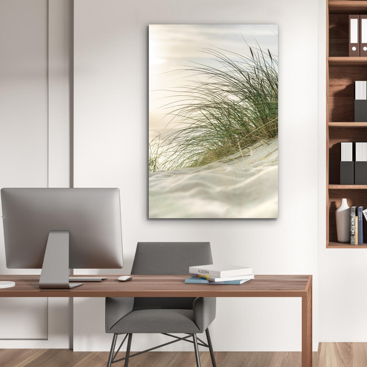 METALLBILD Dünen - Strand - Schleswig-Holstein - Wattenmeer 60x90 cm - Creme, Metall (60/90cm) - MuchoWow