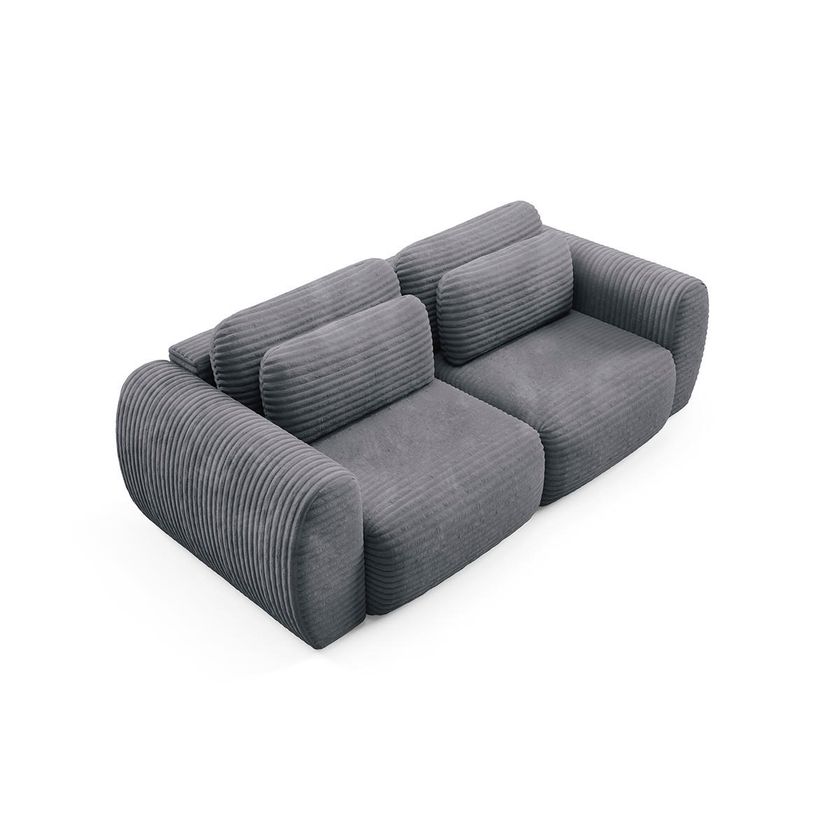 SOFA Camilla 3 Sitzplätze Dunkelgrau - Grau, Holz (266/95/121cm) - Petits-meubles