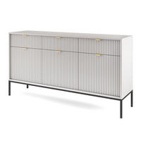 SIDEBOARD Nova grau 154 / 39 / 83cm - Weiß/Grau, Holz/Holzwerkstoff (154/83/39cm) - Feldmann-Wohnen