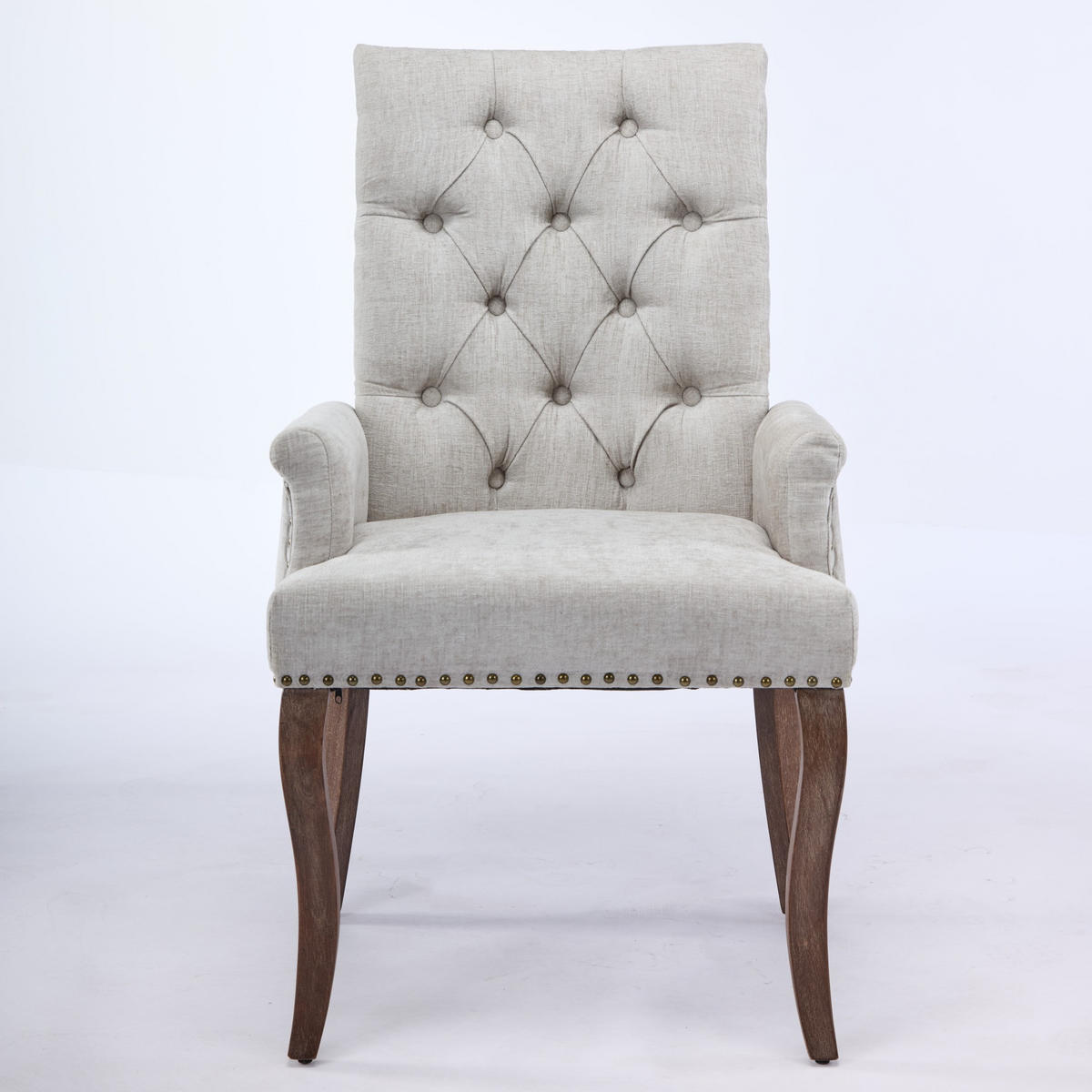 ARMLEHNSTUHL DE-36357 mit Chenille-Bezug Beige - Beige, Holz (57/100.5/69cm) - ComfortXL