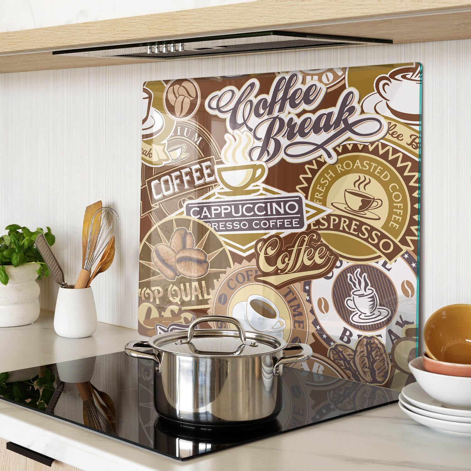 GLASPLATTE 60x52 cm Kaffeehaus - Braun, Glas (60/0.4/52cm) - TULUP
