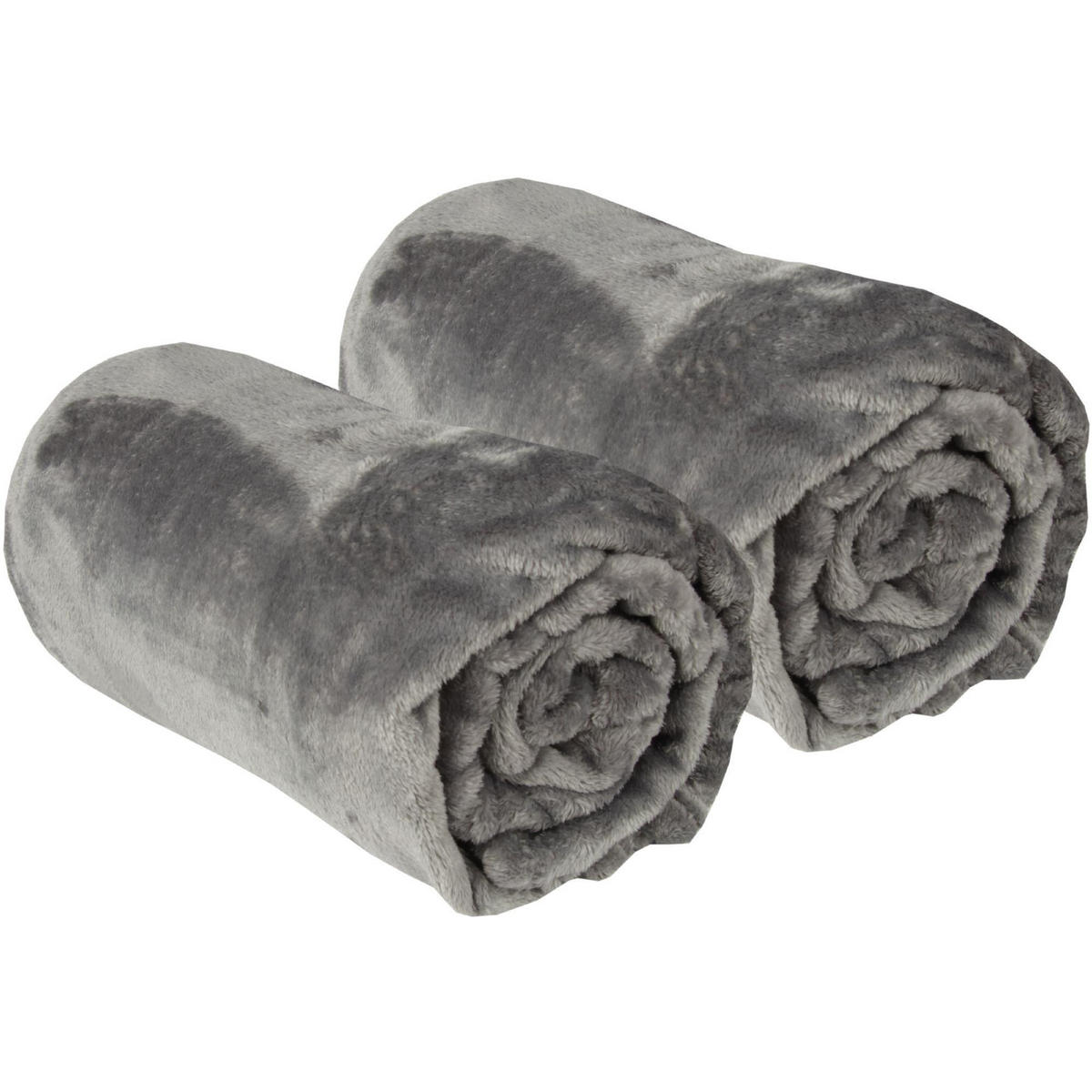 KUSCHELDECKE "Celina" 2er-Pack Anthrazit 210x280 cm - Anthrazit, Textil (210/280cm)