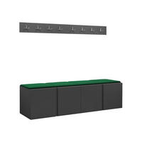 GARDEROBEN-SET Orion VII - Graphitfarben/Grün, Holzwerkstoff/Kunststoff (168/42/46cm) - MIRJAN24