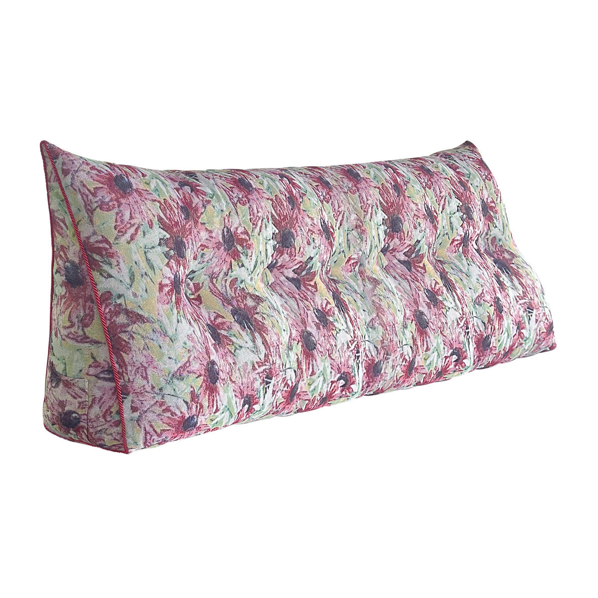 KEILKISSEN Ergonomisches Rosa Blumen 180cm - Pink, Textil (20/180cm) - Vercart