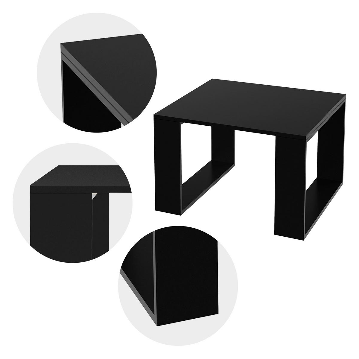 COUCHTISCH rechteckig Schwarz 65/65/40 cm - Schwarz, Holzwerkstoff (65/40/65cm) - ML-DESIGN
