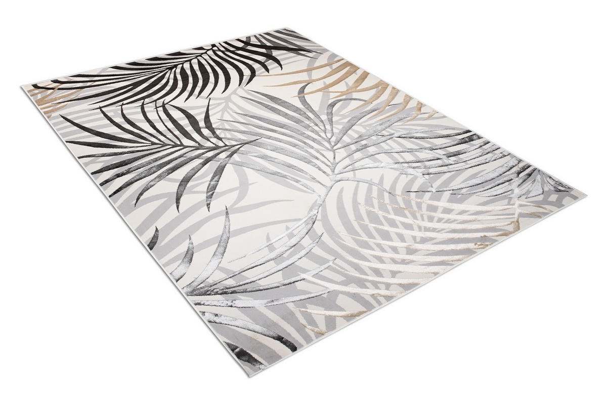 TEPPICH GOLDEN Creme Schwarz 160/230 cm - Creme/Schwarz, Kunststoff (160/230cm) - Tapiso