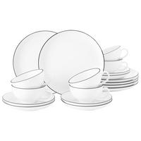 TEESERVICE Lido Black Line weiß 18er Set - Weiß, Keramik (1/1/1cm) - Seltmann Weiden