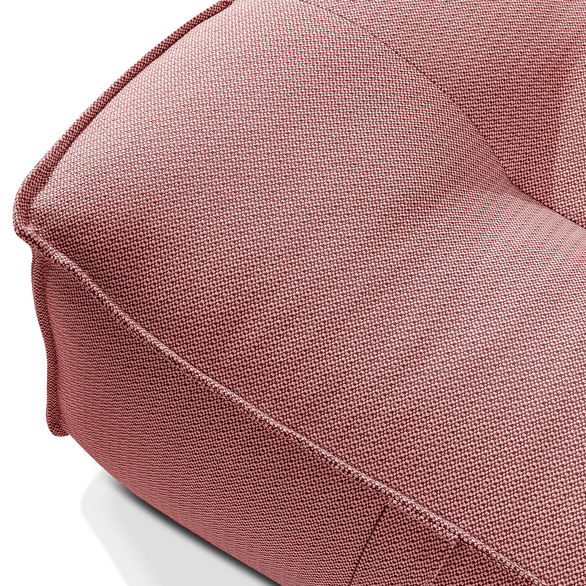 GARTENLOUNGE-HOCKER LOVIA Outdoof Pouf, Rot/Weiß - Rot, Textil (90/41/75cm) - KONSIMO®