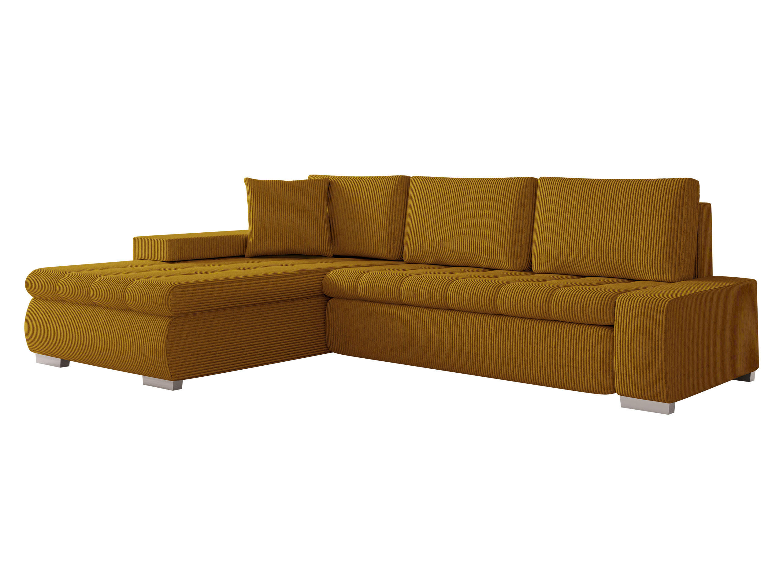 ECKSOFA Orkan Mini Cord - Bronzefarben, Holz/Textil (265/185cm) - MIRJAN24