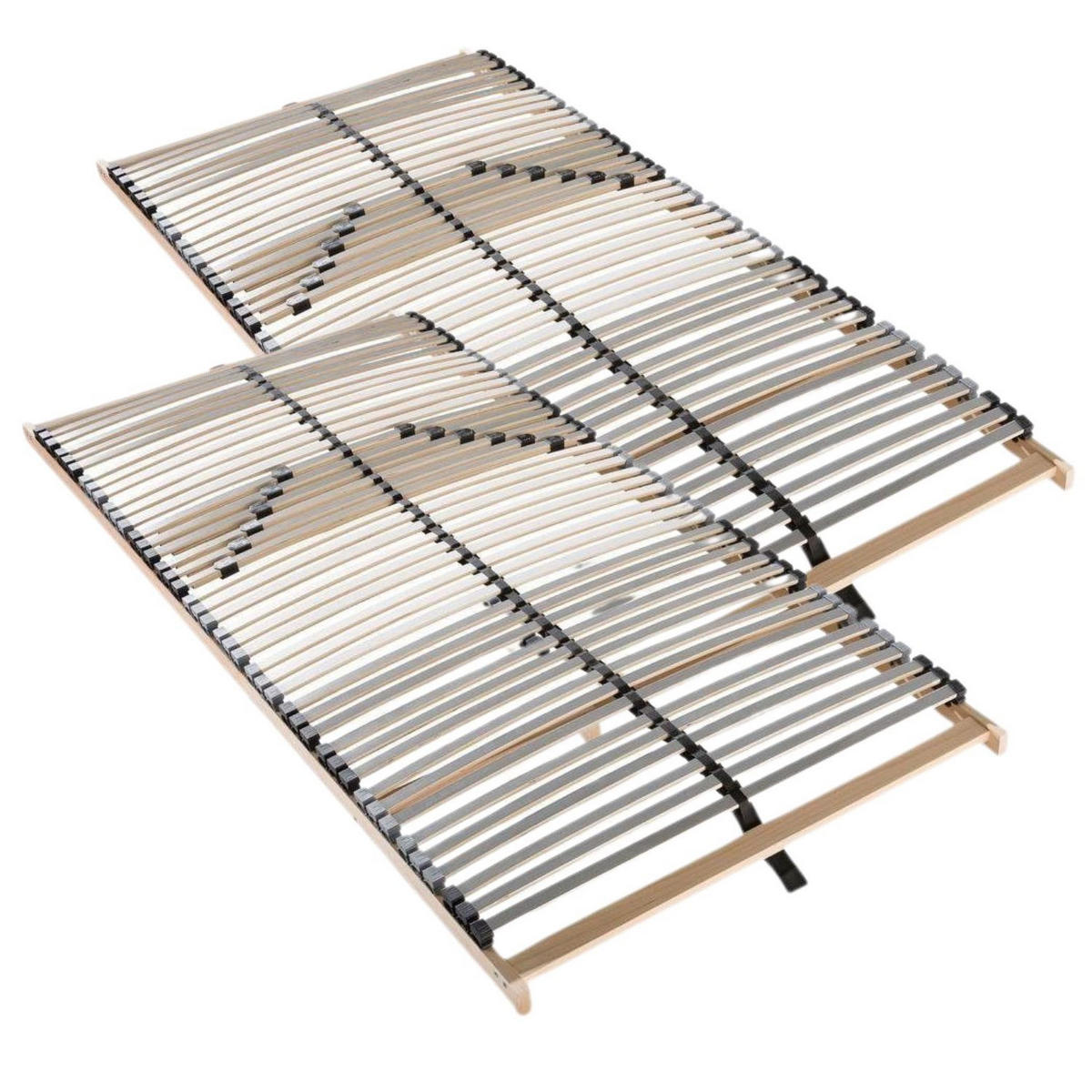 LATTENROST SET - 180x200 cm (2x 90x200 cm), 7 Zonen, 42 Latten, Buchenholz - Buchefarben/Braun, Holz (180/200cm) - Sleepneo