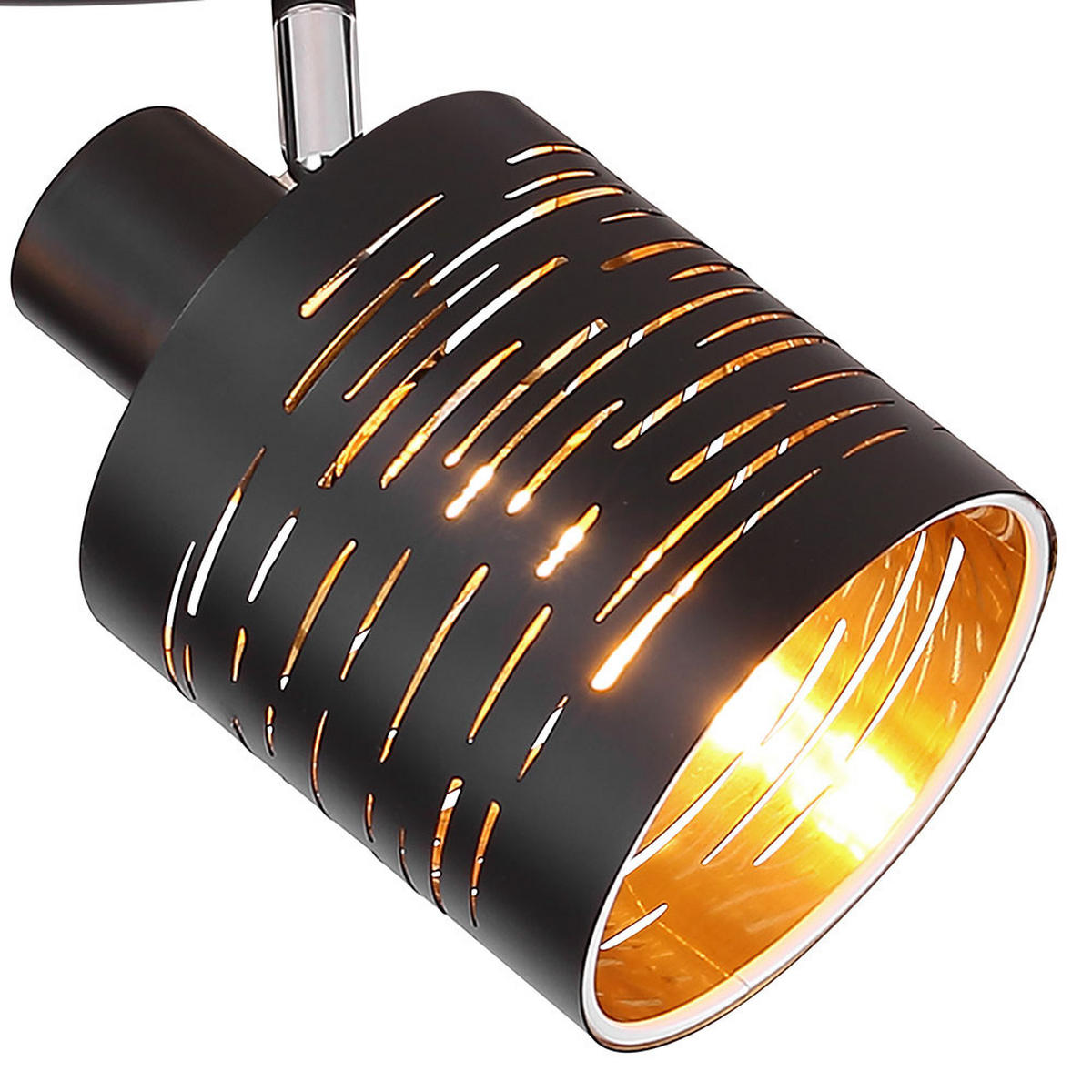 LED DECKENLEUCHTE TUNNO Schwarz Gold Metall - Schwarz, Metall (29.6/10/16cm)