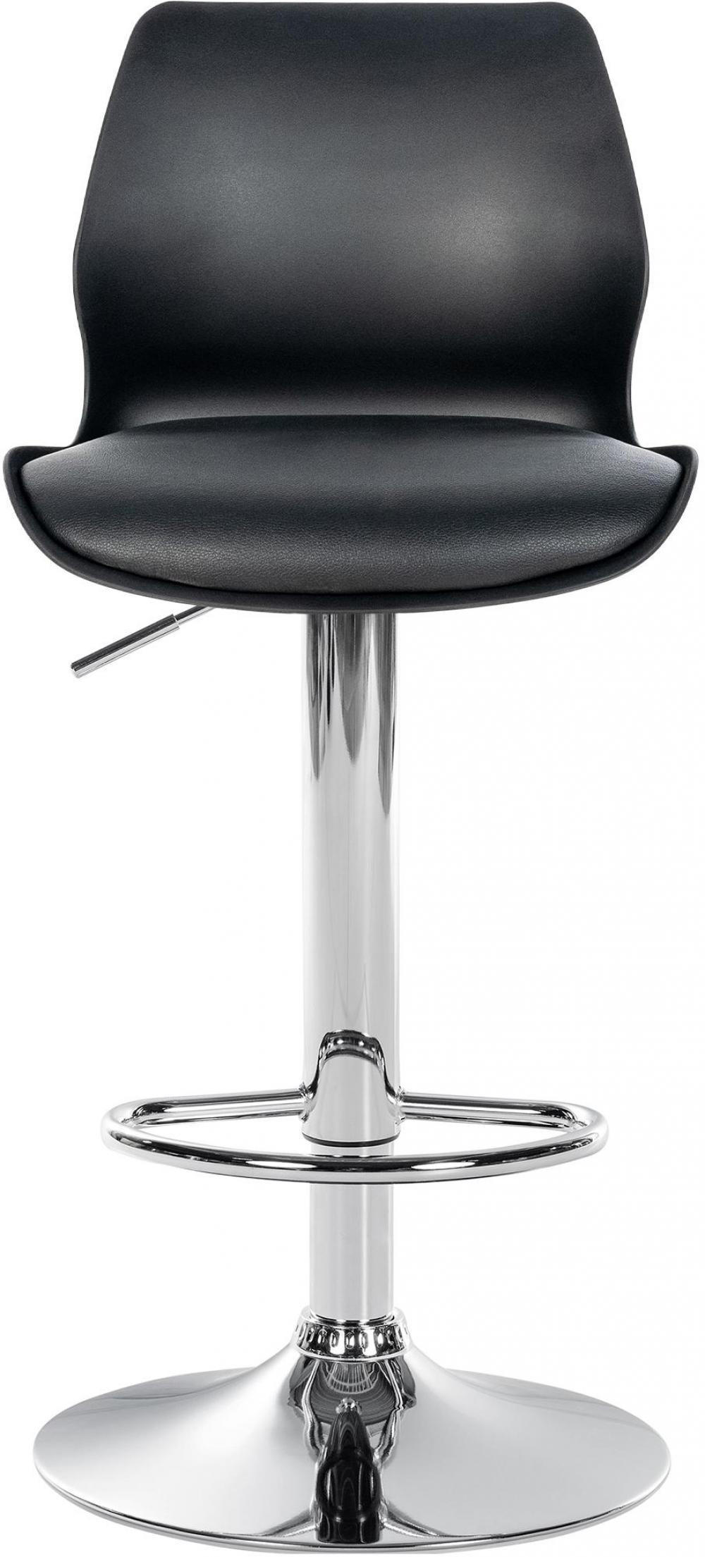 BARHOCKER Kunststoff schwarz - Chromfarben/Schwarz, Kunststoff/Textil (39/82/42cm) - CLP