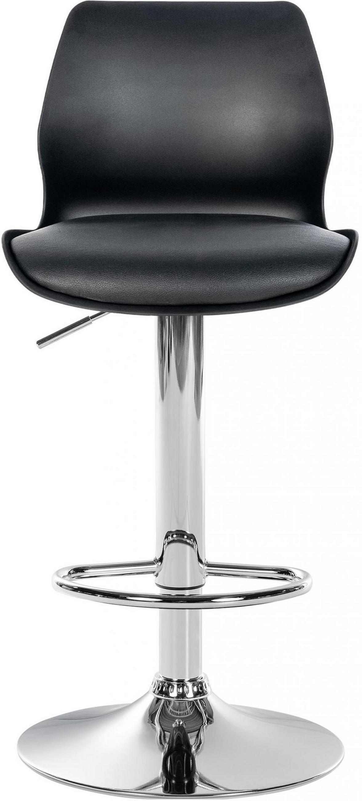 BARHOCKER Kunststoff schwarz - Chromfarben/Schwarz, Kunststoff/Textil (39/82/42cm) - CLP