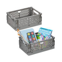 2XKLAPPBOX - Grau, Kunststoff (25/10/16.5cm) - Relaxdays