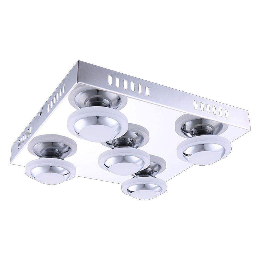 LED DECKENLEUCHTE Carter Chrom Silber - Silberfarben, Metall (30/30/9cm) - Wofi