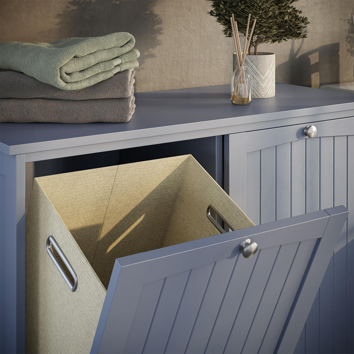 SKŘÍŇKA DO KOUPELNY Bianco Šedá - šedá, kompozitní dřevo (83/80/37cm) - Vicco