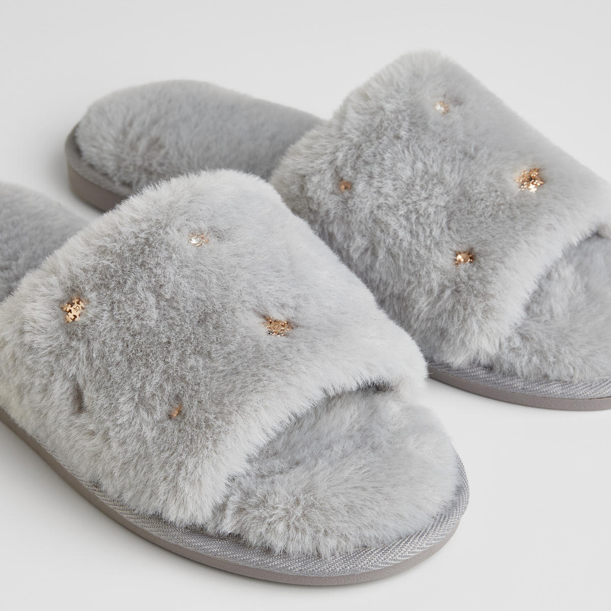 HAUSSCHUHE Warm NULINO, Grau, 39/40, 1 Paar - Grau, Textil (8.5/1/26cm) - home&you