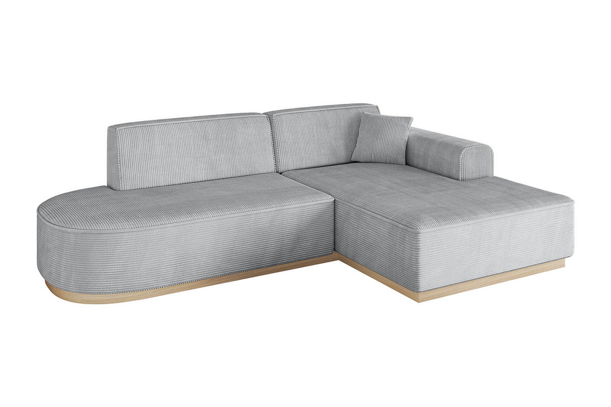 ECKSOFA Ottomane Rechts IREA-L1 - 232x165x80 cm Grau - Grau, Holzwerkstoff/Textil (232/165cm) - ALTDECOR