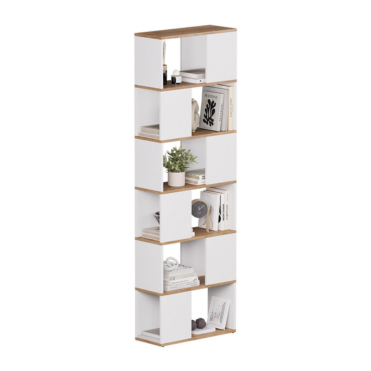 RAUMTEILER Eneos Weiß/Goldkraft Eiche 60 x 186 cm - Honigeiche/Weiß, Holzwerkstoff (60/186/24cm) - Vicco