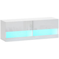 TV-HÄNGESCHRANK mit LED-Beleuchtung, TV-Schrank 120 x 35 x 40,5 cm Hochglanzweiß - Weiß, Holzwerkstoff (35/40.5/120cm) - HOMCOM