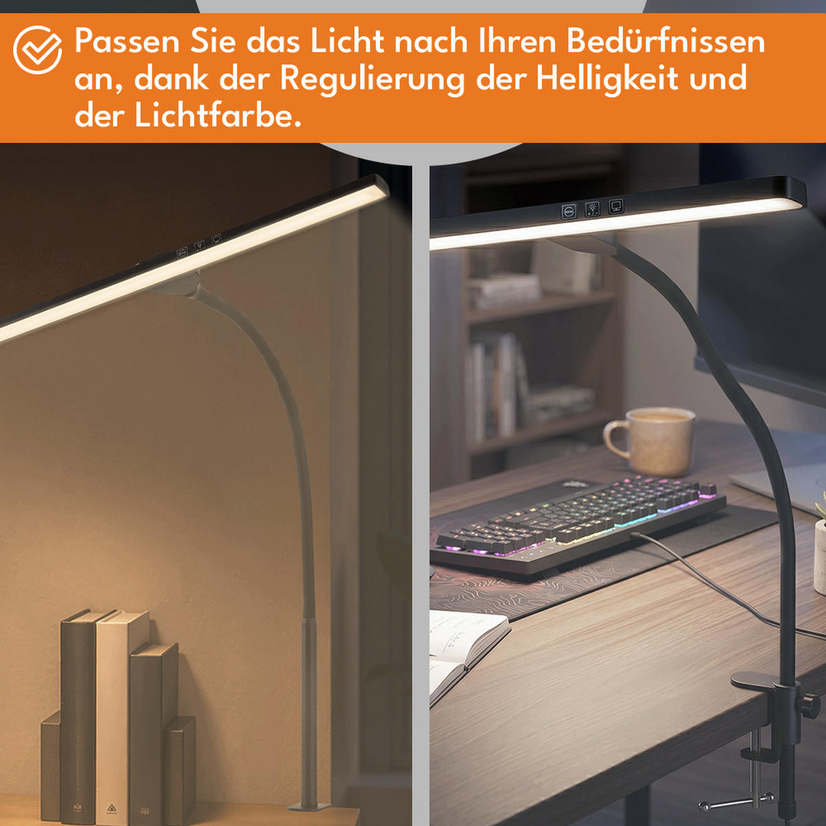 SCHREIBTISCHLEUCHTE, Schreibtischlampe, Schwarz - Schwarz, Kunststoff (70/39/70cm) - KRUMAD