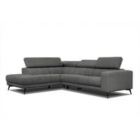ECKSOFA MORELLO 5-Sitzer, dunkelgrau - Dunkelgrau/Schwarz, Holzwerkstoff/Textil (158/269cm) - Courtois Laville