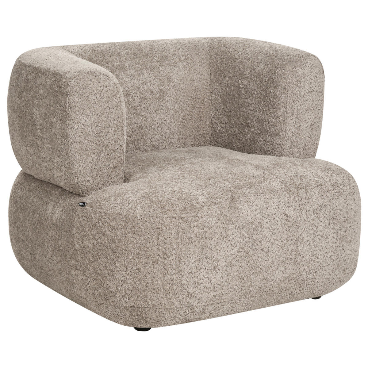 SESSEL Chenillegewebe Taupe Lohja - Taupe, Textil (92/73/88cm) - Beliani