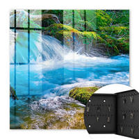SCHLÜSSELBOX Schwarz 30x30 cm- Türöffnung nach rechts - Ein ruhiger Fluss - Blau, Metall (30/30/5cm) - TULUP