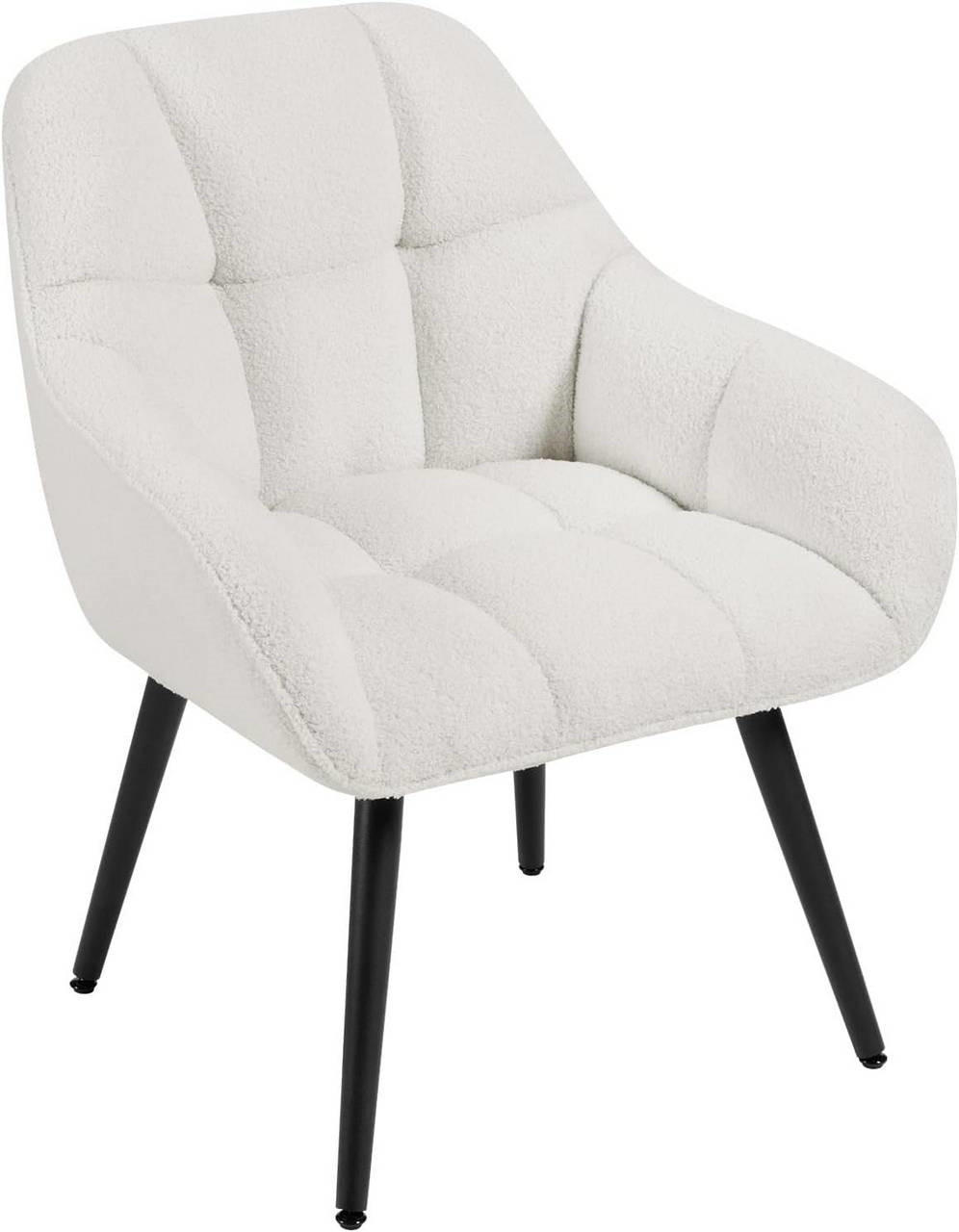 RELAXSESSEL Frottee, mit Metallbeinen, Creme - Creme/Schwarz, Kunststoff/Textil (64/78.5/68.5cm) - Woltu