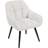 RELAXSESSEL Frottee, mit Metallbeinen, Creme - Creme/Schwarz, Kunststoff/Textil (64/78.5/68.5cm) - Woltu