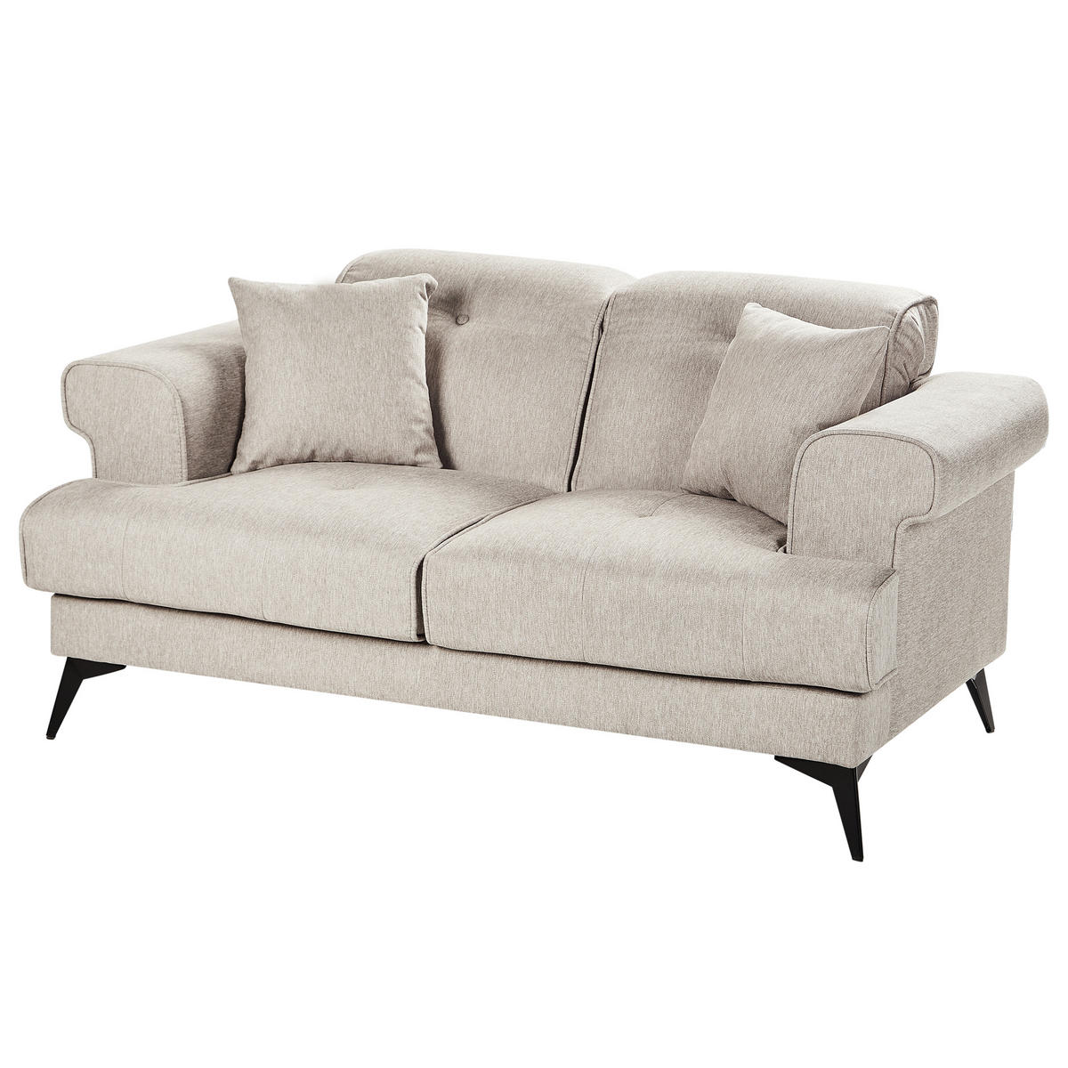 POHOVKA 2-místná Látka Taupe Skive - šedohnědá, textil (160/88/85cm) - Beliani