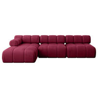 ECKSOFA modulares Sofa Razon-L2 - 285x160x70 cm Bordeauxrot Velours - Bordeaux, Holzwerkstoff/Textil (285/160cm) - ALTDECOR