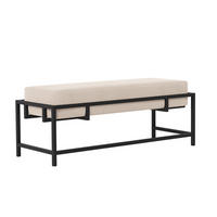 POLSTERBANK GLAM 80 cm Schwarz / Beige ,Metallgestell - Beige, Metall (80/45/35cm) - Idohome