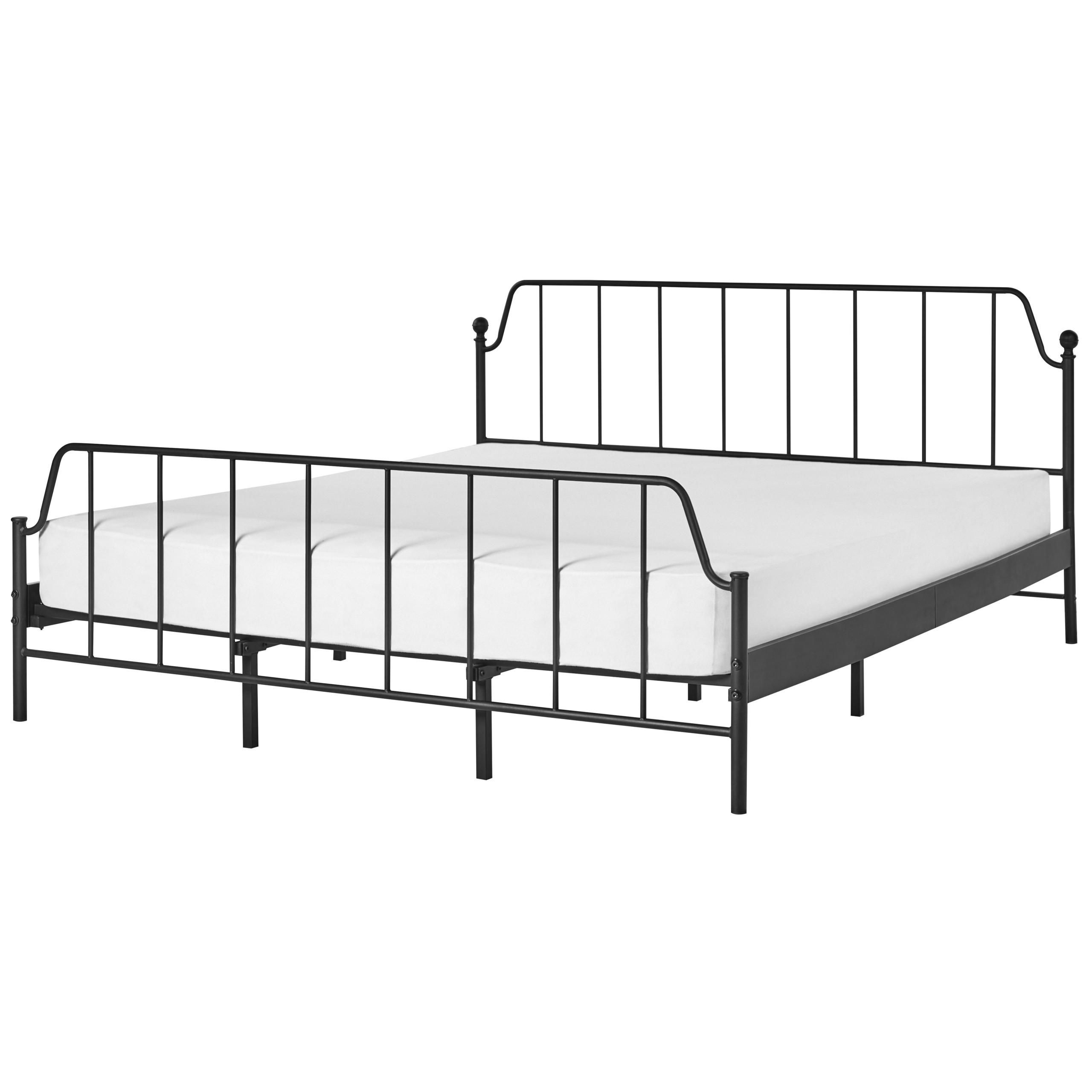 BETT mit Lattenrost 180x200 cm Schwarz Mauressac - Schwarz, Metall (180/200cm) - Beliani