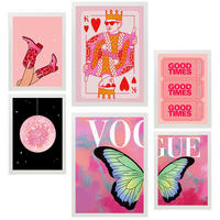 POSTER Set Mit 6 Moderner Kunst Für Frauen A3 & A4 Weißer Rahmen - Weiß, Papier (29/3cm) - Nacnic