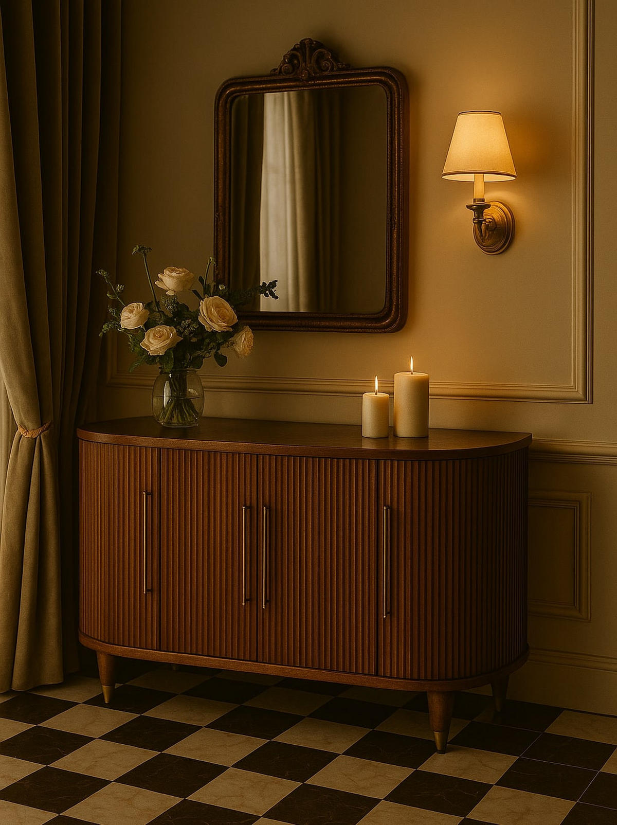 SIDEBOARD mit Amber-Eichen-Finish, 4 Türen, 6 Innenablagen, geröstetes Braun. - Braun, Holz (150/78/40cm) - Artisan Furniture