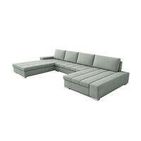WOHNLANDSCHAFT VERONA U-Form mit Schlaffunktion, Bettkasten und Wellenfederung – Großzügiges Ecksofa 387 cm - Mintgrün, Kunststoff (387/85/213cm) - Wohnideebilder