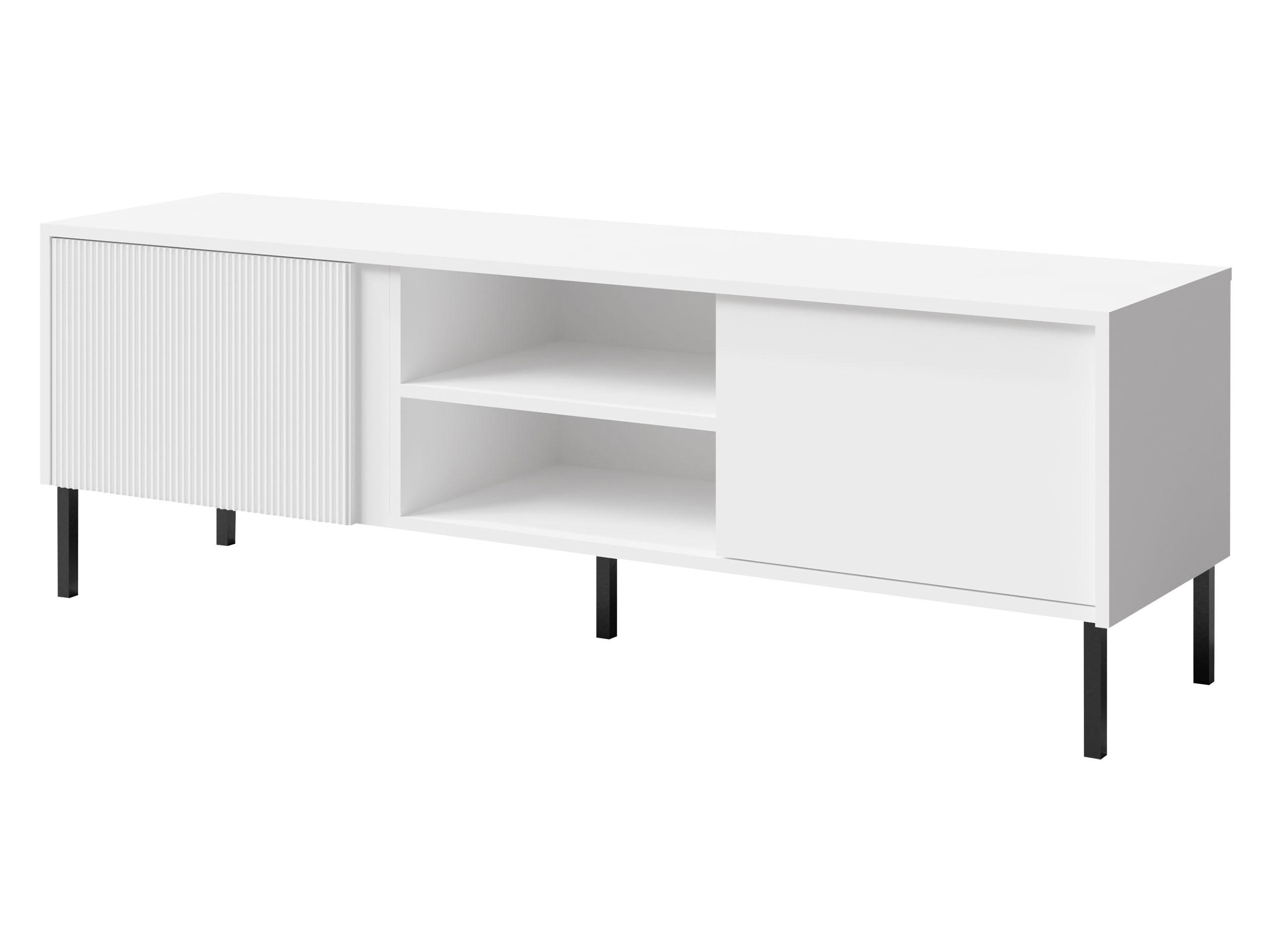 TV-LOWBOARD Mia 06 - Schwarz/Weiß, Holzwerkstoff/Metall (150/50/41cm) - MIRJAN24