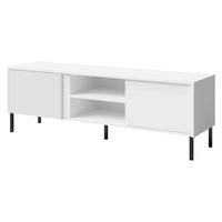 TV-LOWBOARD Mia 06 - Schwarz/Weiß, Holzwerkstoff/Metall (150/50/41cm) - MIRJAN24