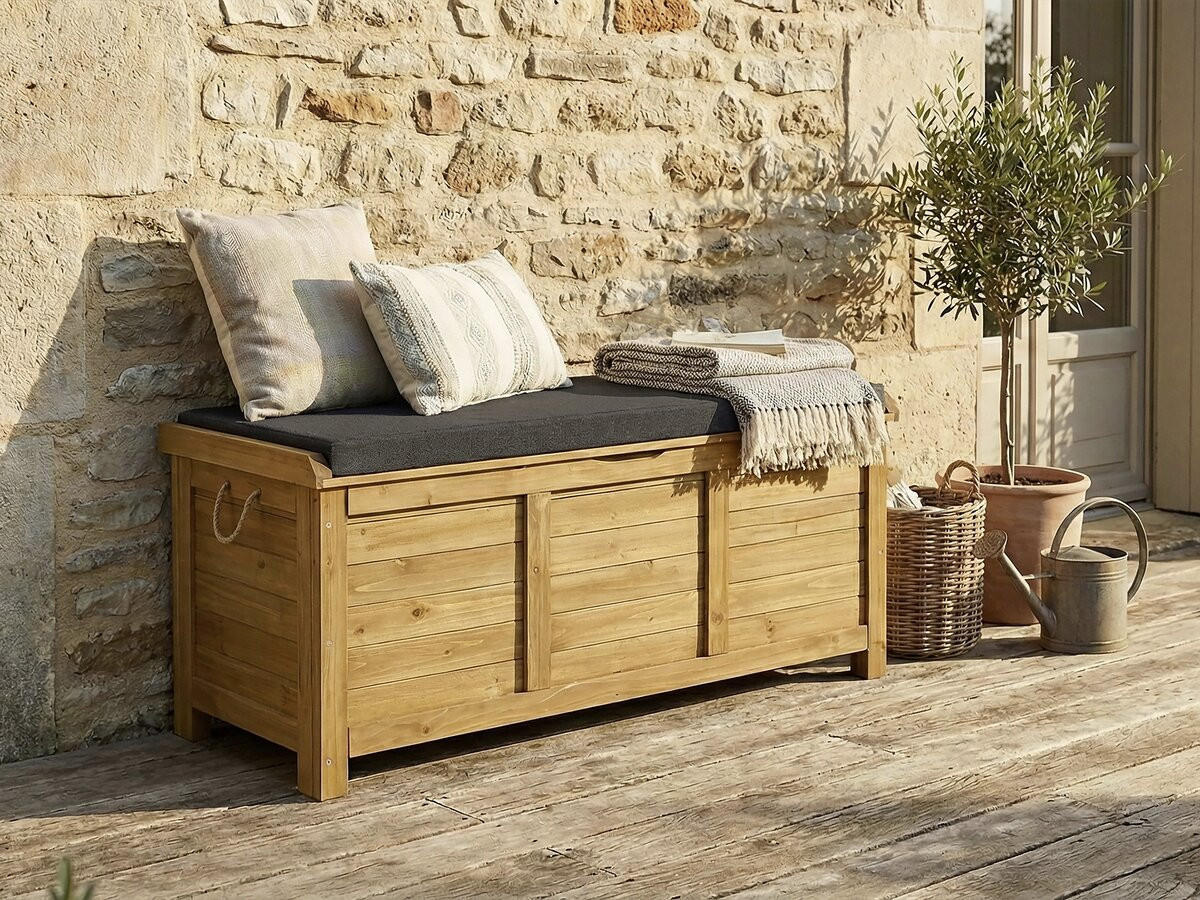 GARTENSCHRANK - GARTENTRUHE gana Braun - Braun, Holz (60/54/125cm) - Habitat Garten