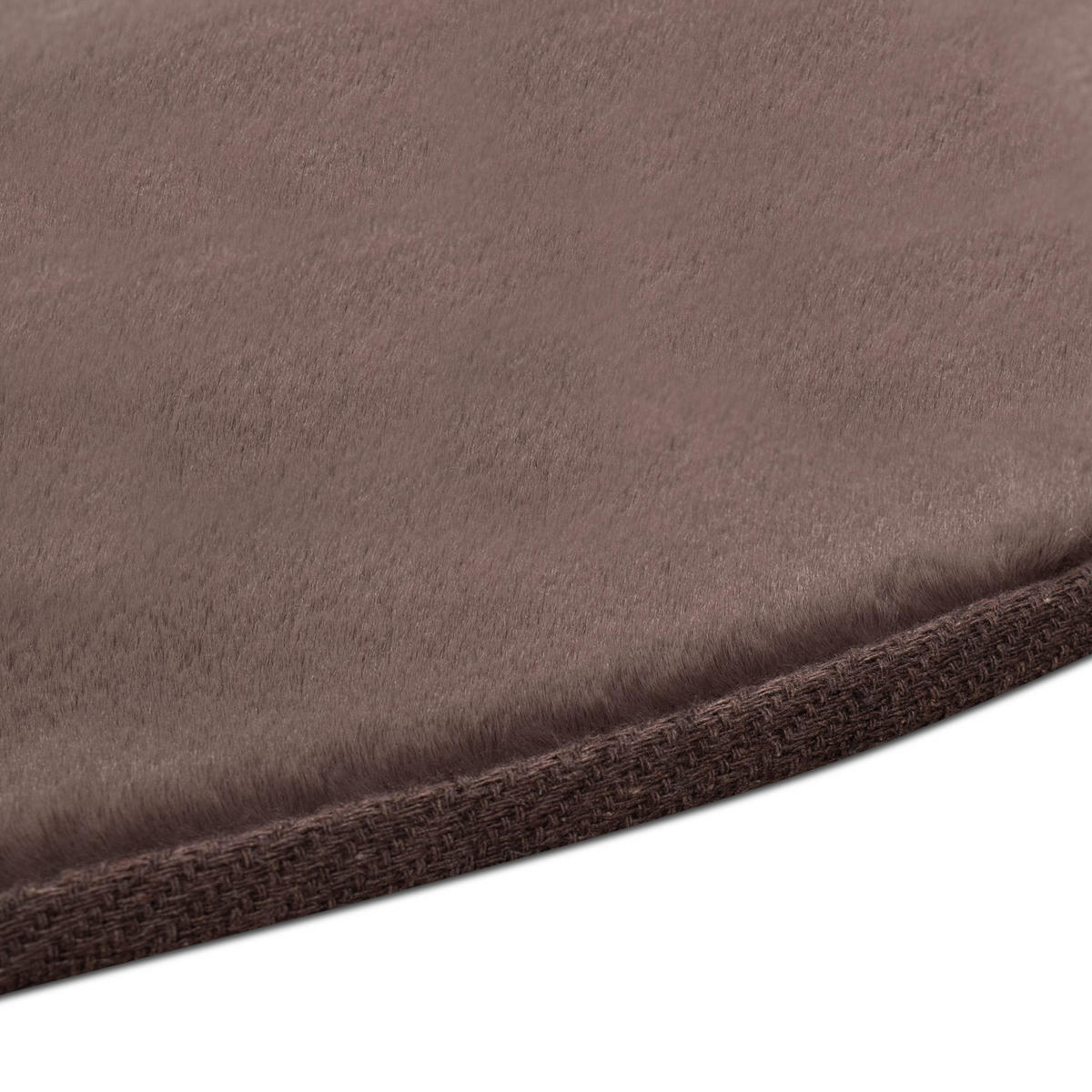 HOCHFLOR-TEPPICH Topia 400 Dunkelbraun 120 cm Rund - Taupe, Textil (120/120cm) - carpet city