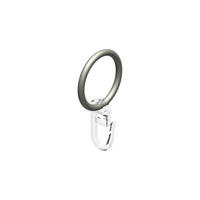 RUNDRINGE MIT FALTENHAKEN FÜR GARDINENSTANGEN 16 mm Ø, Chrom matt, Packung 10 Stück - Nickelfarben, Metall (16cm) - INTERDECO