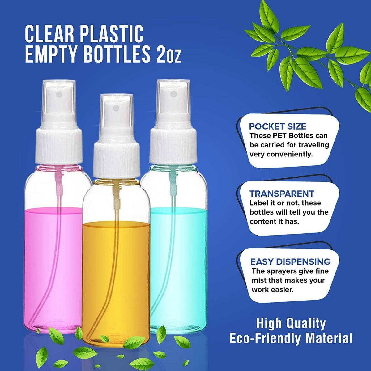 SEIFENSPENDER , 50-ml-Zerstäuberflasche 5 Stück - Transparent, Kunststoff (3.2/11.5/3.2cm) - BELZ