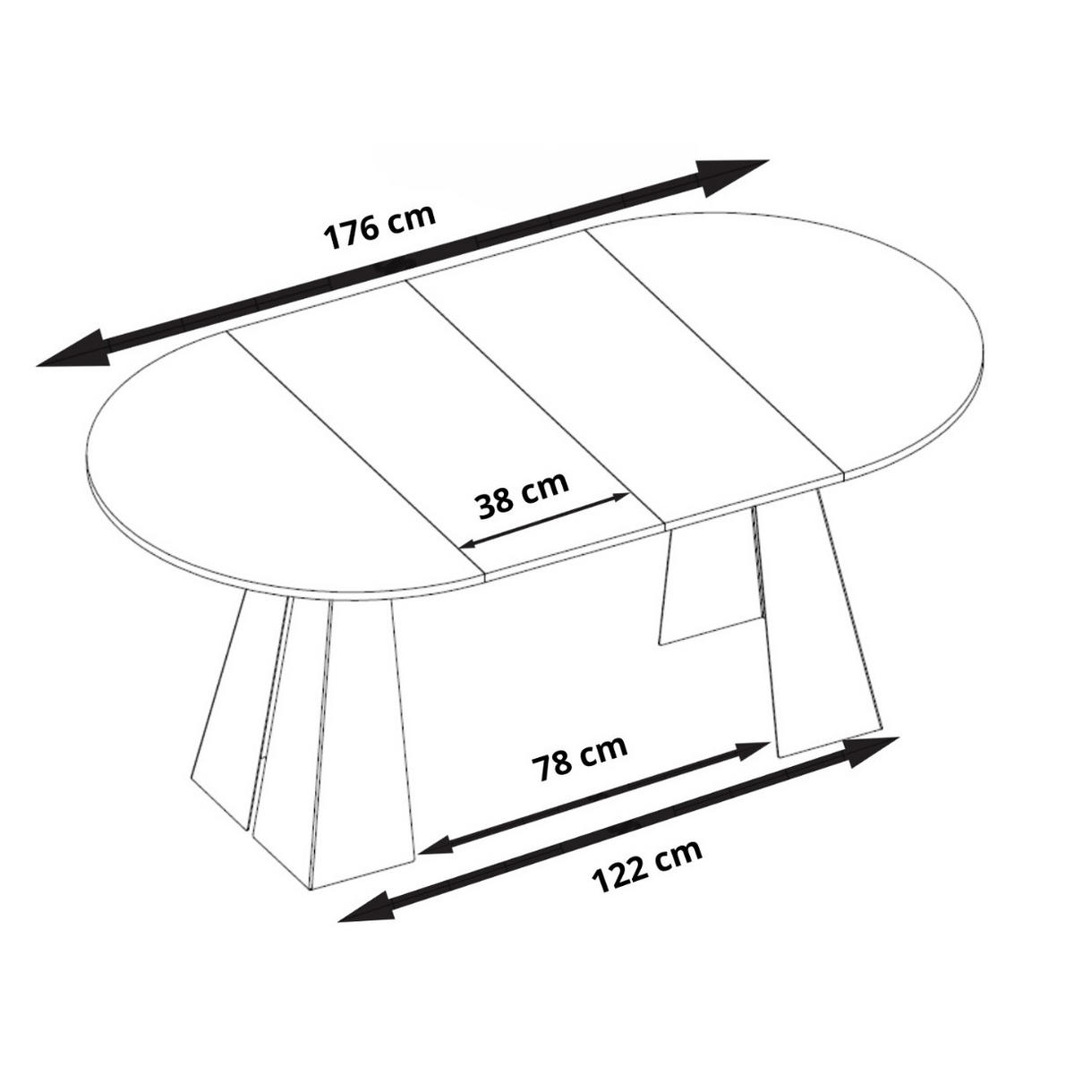 ESSTISCH Fuelo, Runder Tisch mit Ausziehfunktion, 100-180x100 cm, Kaschmir - Kaschmir, Metall (100/100/76cm) - Beautysofa