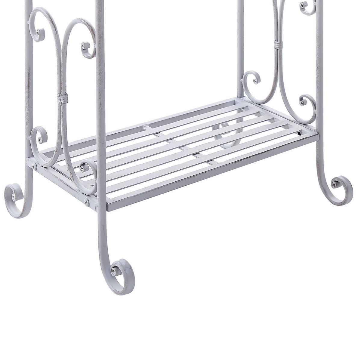 HANDTUCHSTÄNDER Antik Optik grau 49 x 91 cm Linares - Grau, Metall (49/91/33cm) - Beliani