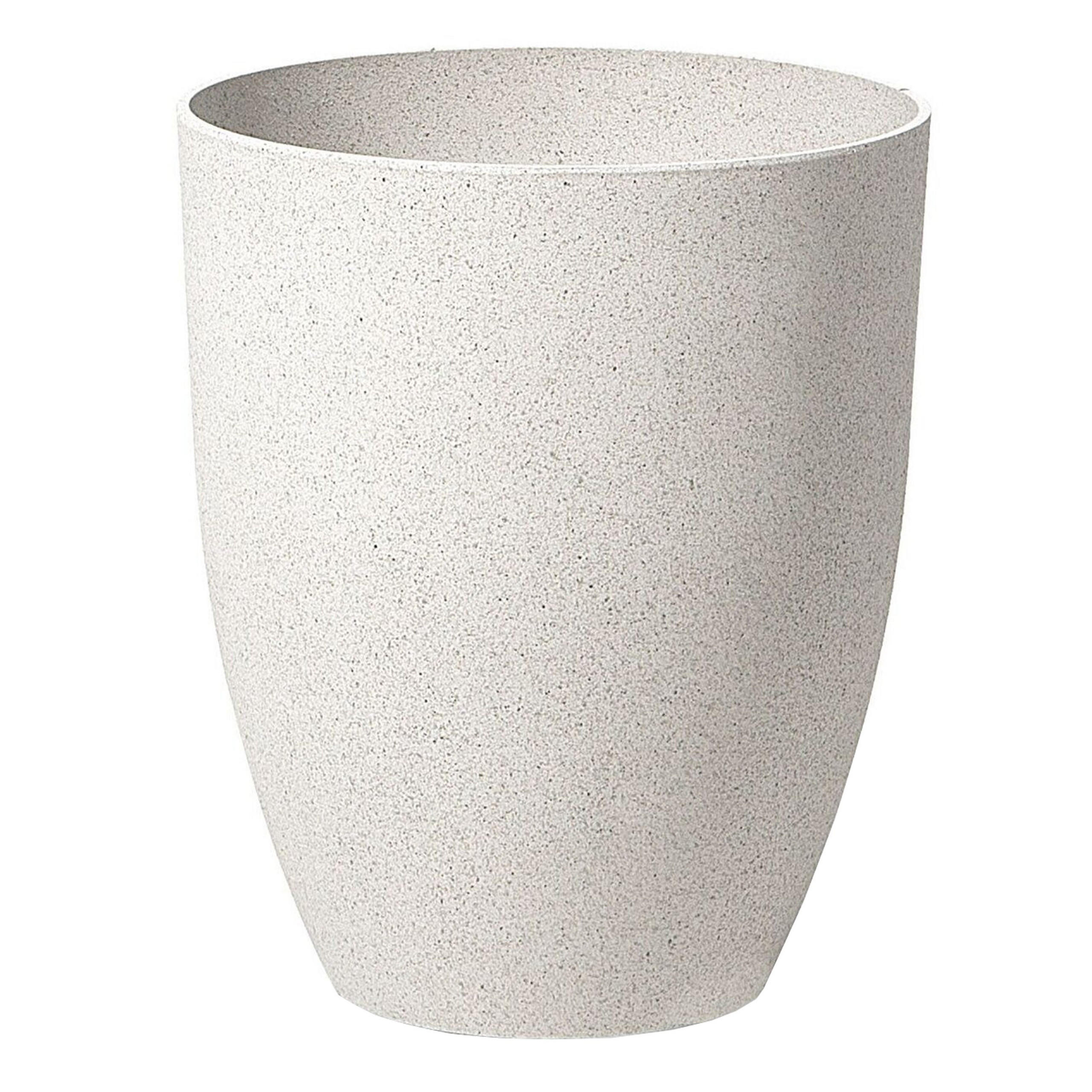 BLUMENTOPF cremeweiß rund 35/35/42 cm Croton - Weiß, Stein (42cm) - Beliani