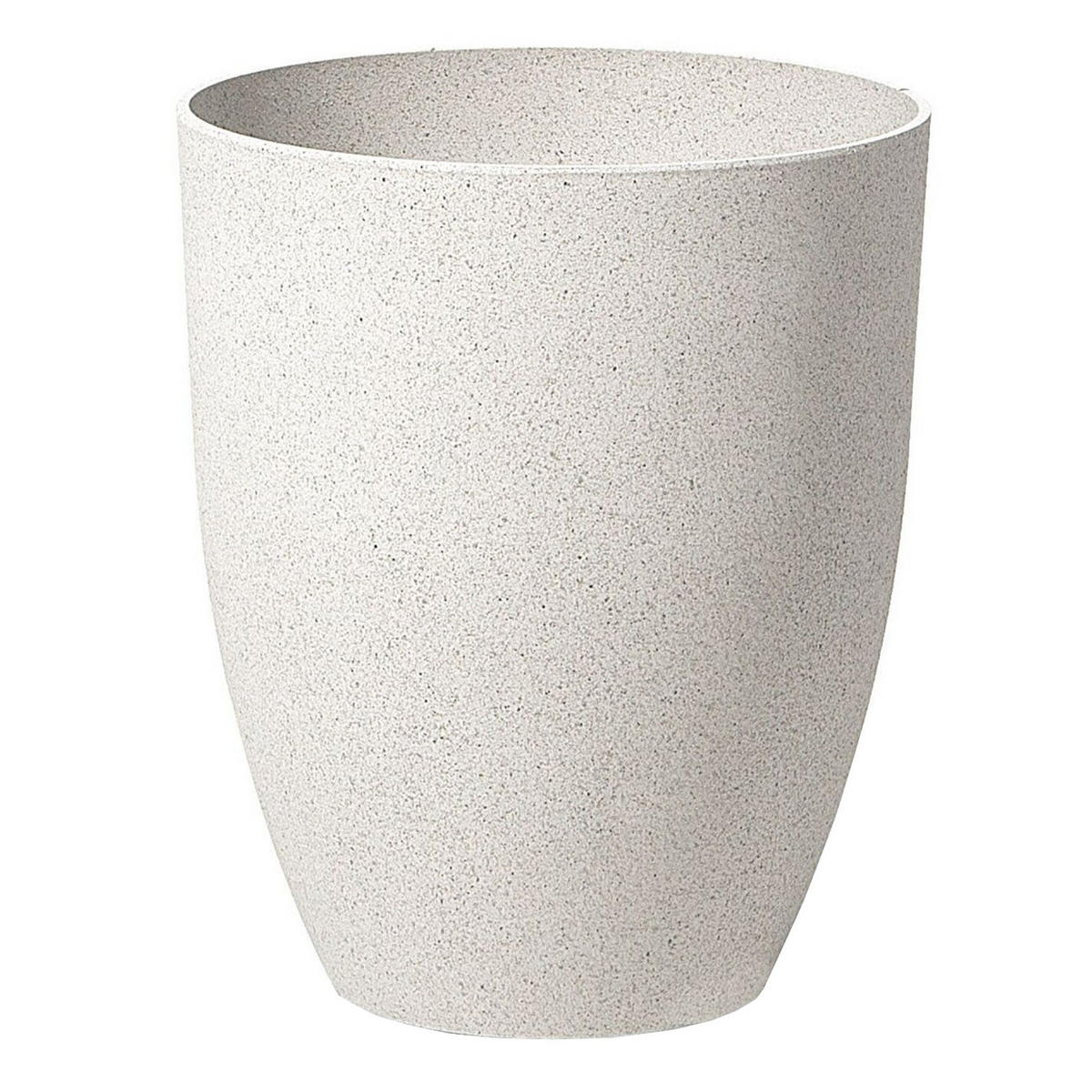 BLUMENTOPF cremeweiß rund 35/35/42 cm Croton - Weiß, Stein (42cm) - Beliani