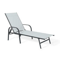 SONNENLIEGE Hellgrau 195/95/69 cm - Hellgrau, Metall (195/94/69cm) - Mobili Rebecca